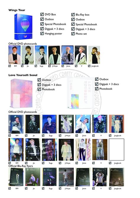 Photocards Catalogue 2013 2021 Bts Albums And Dvd Boxes Japanese And