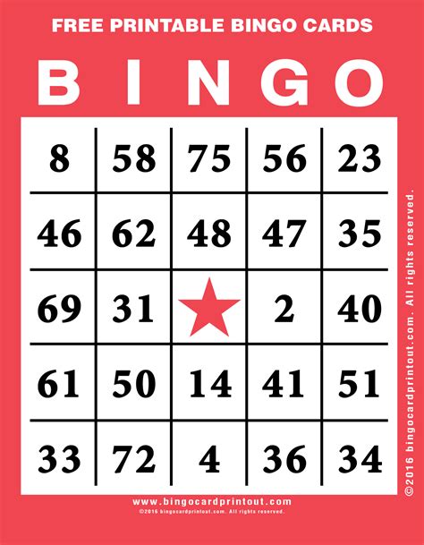 This will give players a chance to look at the picture on the token and match it with the one on their bingo card. Free Printable Bingo Cards - BingoCardPrintout.com