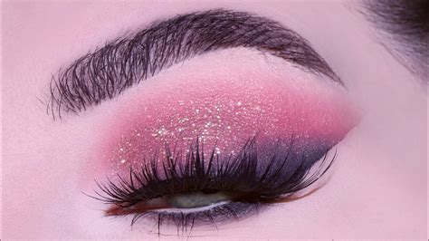 Gold Pink Smokey Eyes Glitter Makeup Tutorial Maquiagem Rosa Glitter
