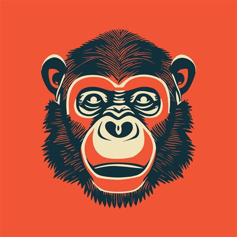 Monkey Head Logo Vector Illustration 14487535 Vector Art At Vecteezy