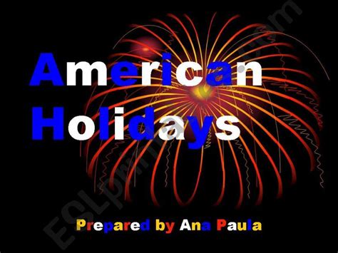 Esl English Powerpoints American Holidays