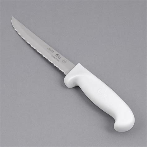 Choice 6 Serrated Edge Utility Knife With White Handle