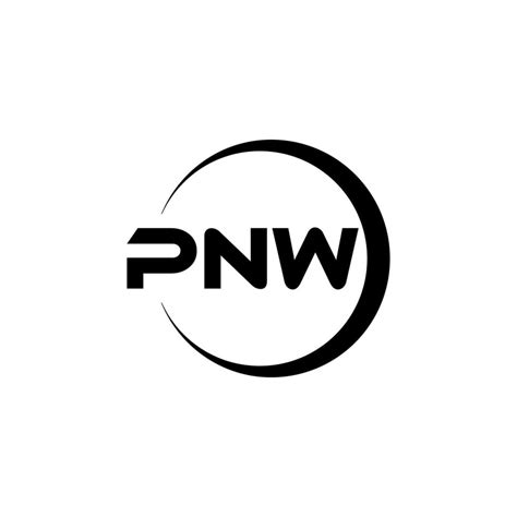 Pnw Letra Logo Diseño En Ilustración Vector Logo Caligrafía Diseños