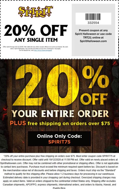 Spirit Halloween 20 Off Printable Coupon