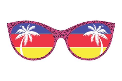 Palm Trees Pink Leopard Print Sunglasses Graphic By Sunandmoon Creative Fabrica In Pink