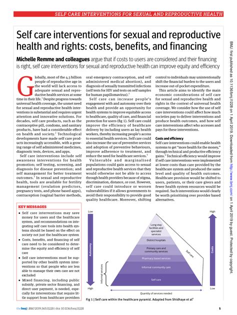 PDF Self Care Interventions For Sexual And Reproductive Health And Rights Costs Benefits
