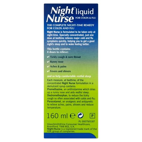 Buy Night Nurse Night Time Cold And Flu Relief Liquid 160ml