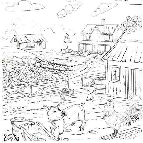 Country farm pages for adults. Pin on Living in the Country Coloring Book Pages
