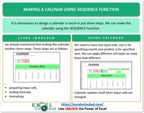 Make A Calendar Using The Sequence Function Excel Unlocked