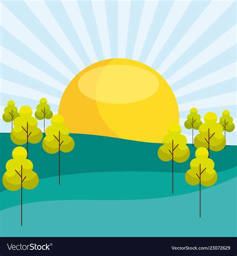 Outdoor Park Sunny Day Royalty Free Vector Image