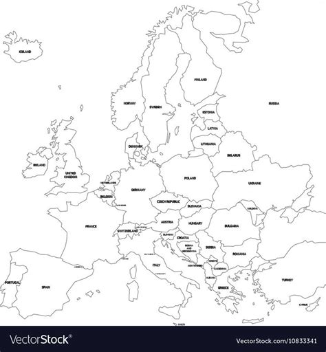 Vector Outline Map Of Europe Simplified Vector Map Made