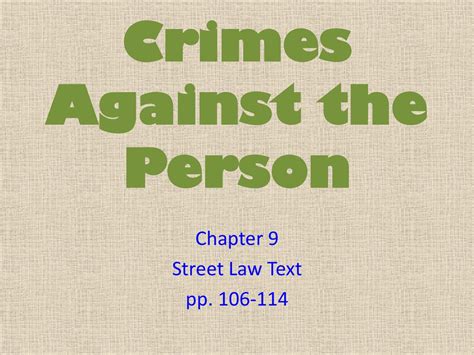 Crimes Against The Person Ppt Download