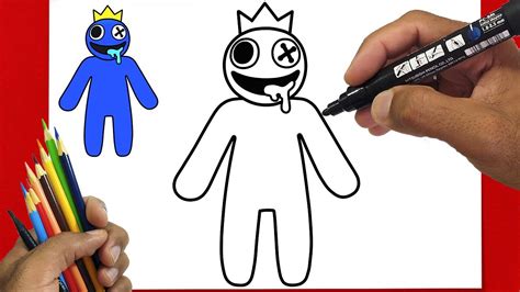 How To Draw Blue Roblox Rainbow Friends Drawing Desenhar Azul BabÃo