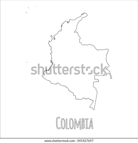 Outline Vector Map Colombia Simple Colombia Stock Vector Royalty Free