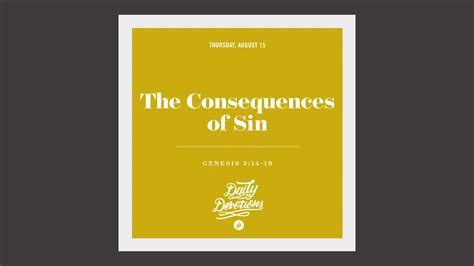 The Consequences Of Sin Daily Devotion Youtube