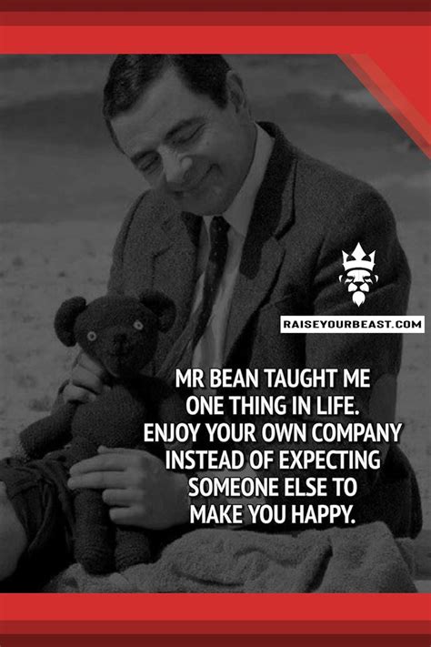 A Man Holding A Teddy Bear In His Lap With The Caption Mr Bean Taught