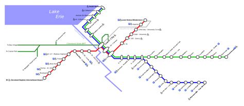 Red Line Rapid Transit Cleveland Subway Maps Worldwide Lines