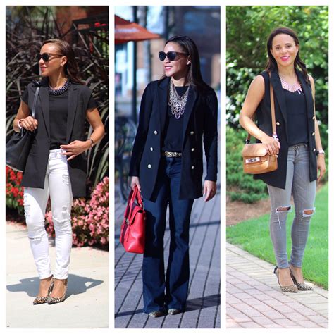 3 Different Ways To Wear A Black Sleeveless Vest Nicole To The Nines
