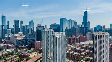 Aerial View Of Near West Side And The Loop Chicago Downtown Skyline