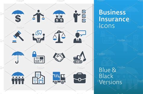 Business Insurance Icons | Blue | Custom-Designed Icons ...