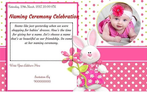 Hope you have chosen the best name for your child and. Free Baby girl naming ceremony Invitation Card & Online ...