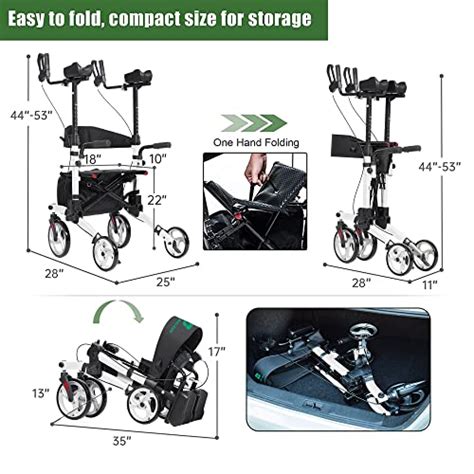 Beyour Walker Upright Walker Stand Up Rollator Walker Tall Rolling