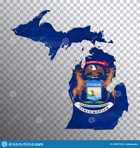 Bandiera Del Michigan E Sfondo Trasparente Della Mappa Illustrazione Di
