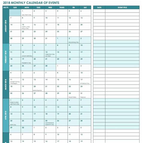 Monthly Calendar Schedule Template Unique 15 Free Monthly Calendar