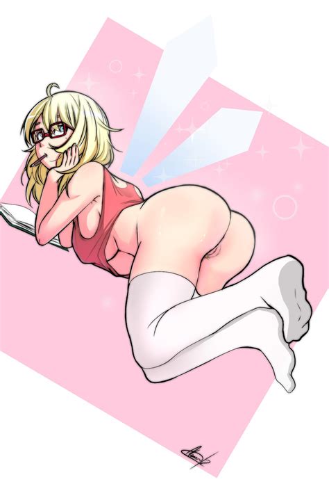 Rule 34 1girls All Fours Ass Blonde Hair Bottomless Clauschristmas2 From Behind Glasses