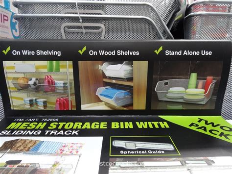Ideal for organizing supplies in the kitchen, bathroom, or laundry room, this sturdy wire. Sliding Wire Mesh Storage Bins
