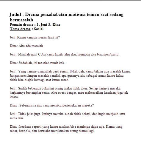 Contoh Naskah Teater Singkat Ujian