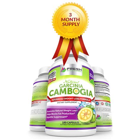 fresh healthcare 100 pure garcinia cambogia natural extract 180 veg