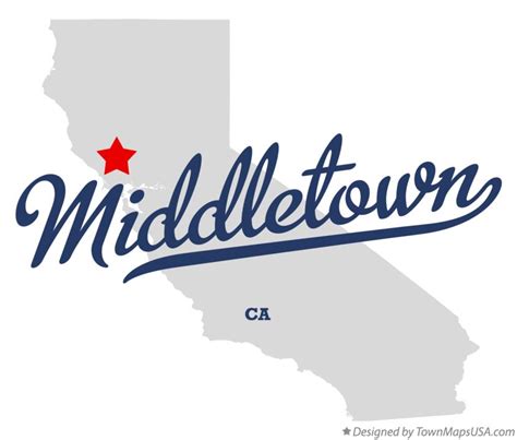 Map Of Middletown Ca California