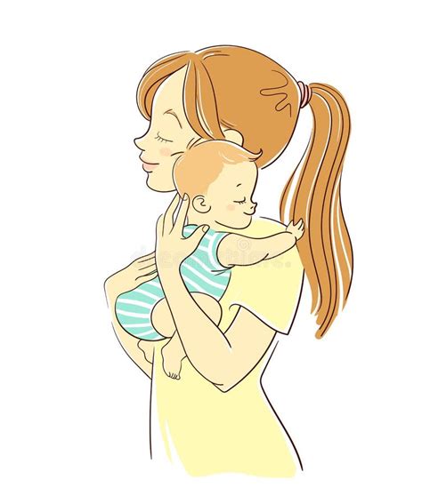 Mamá Abraza A Su Bebé Ilustración Del Vector Ilustración De Lifestyle
