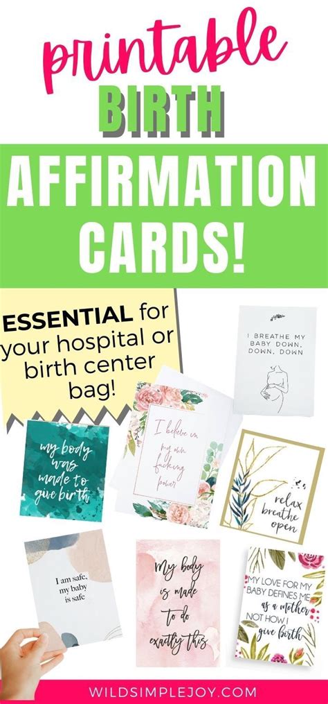 Printable Birth Affirmation Cards For Your Hospital Bag In 2023 Birth Affirmations