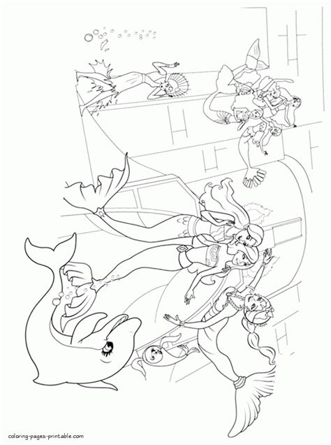 barbie mermaid tale colouring pages background