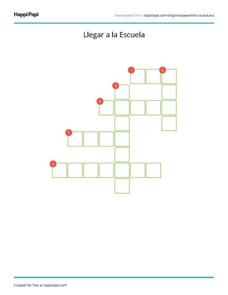 Struggling to get that one last answer to a perplexing clue? En la Escuela | Free Crossword Puzzle Worksheets | Happi Papi