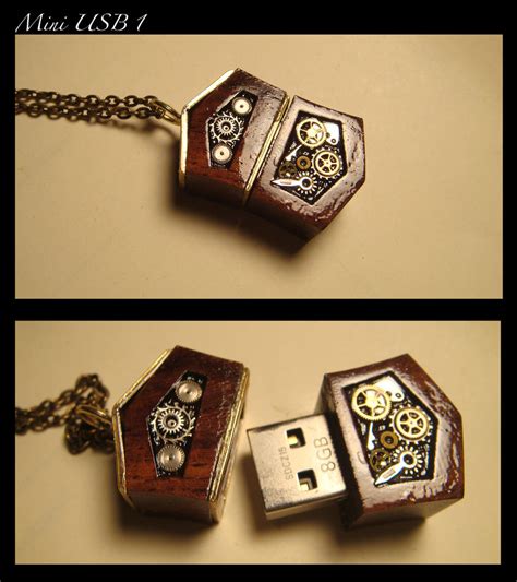 Steampunk Mini Usb Drive Pendant 8gb By Azazel Is Burning On Deviantart