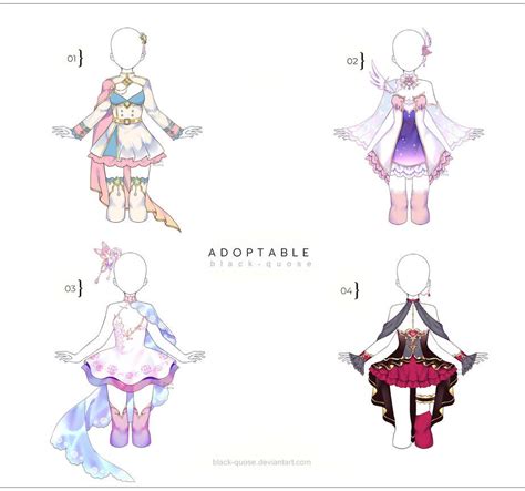 Closed Outfit Adoptable 1 Set Price By Black Quose Drawing Anime Clothes Magical Girl