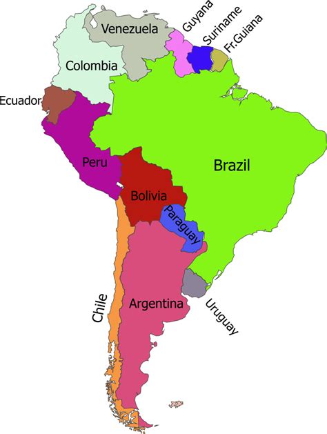 Mapa De Sudamérica Para Imprimir Y Colorear Todos Los Países