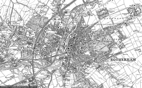 Historic Ordnance Survey Map Of Rotherham 1890 1901