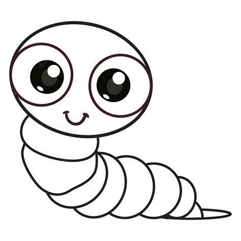 Premium Vector Coloring Pages Or Books For Kids Cute Worm Cartoon