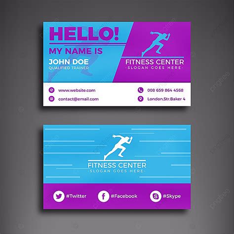Minimalistic modern elegant professional monogram business card. Fitness Business Card Template for Free Download on Pngtree