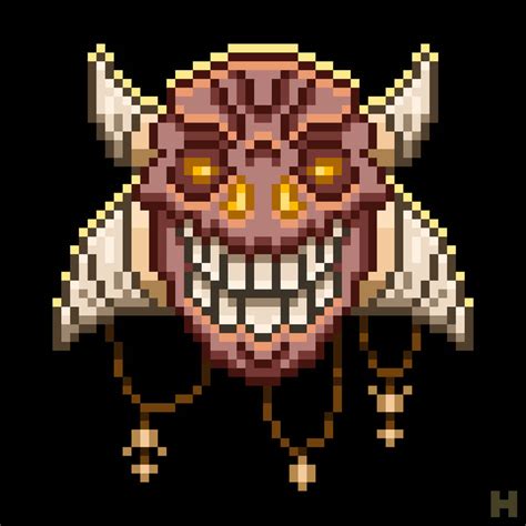 Demon Head Pixel Art By Haluzcz On Deviantart