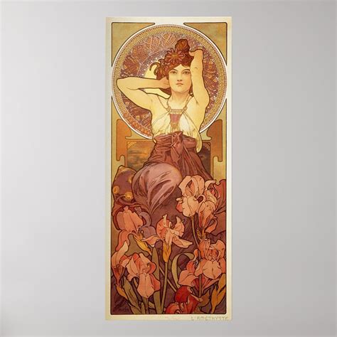 Amethyst Illustration By Alphonse Mucha Poster Zazzle