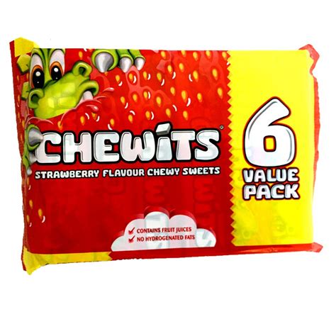 Buy 6 Packs Of Chewits Strawberry Flavour Chewy Sweets Online At