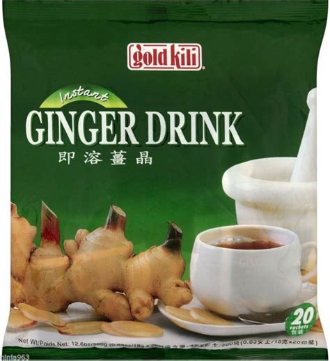 12 Packs Of Gold Kili Instant Chinese Ginger Tea Drink 20 Sachets Per