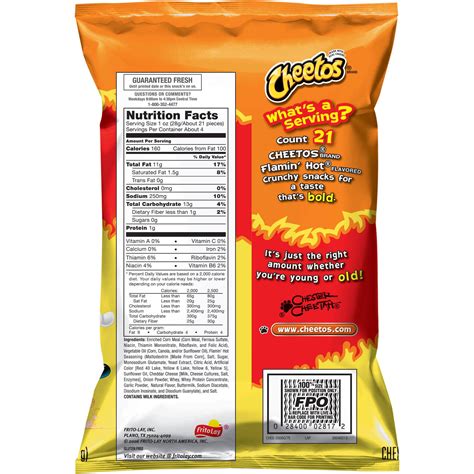Hot Cheetos Nutrition Label Mini Bag Hot Sex Picture