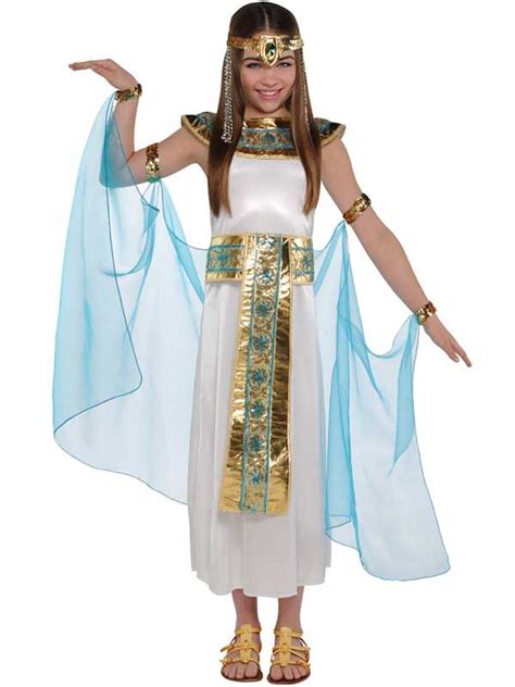 Girls Egyptian Cleopatra Queen Of The Nile Fancy Dress Costume Outfit 4 12 Years Kostüme