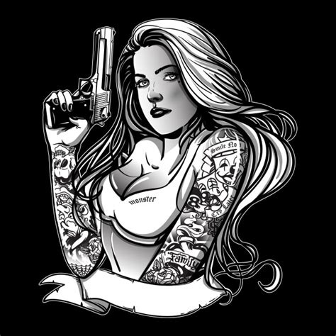It is a very clean transparent background image and its resolution is 400x400 , please mark the image source cartoon gangster with gun is a completely free picture material, which can be downloaded and shared unlimitedly. Hand drawn beautiful gangsta girl with gun Vector | Premium Download